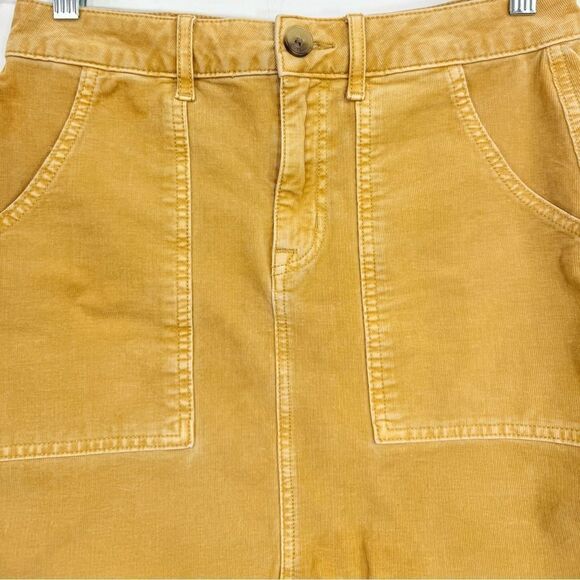 American Eagle Golden Tan Corduroy Patch Pocket Super Stretch Mini Skirt - Picture 4 of 16